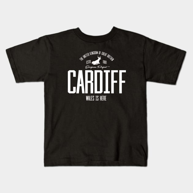 Great Britain, England, Cardiff Kids T-Shirt by NEFT PROJECT